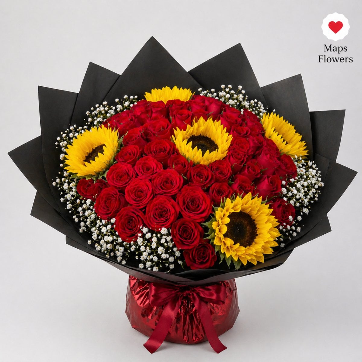50 Roses & 5 Sunflowers
